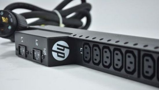 Picture of H5M58A HP 4.9 KVA 208 Volt 20 Outlet NA/JP Basic Power Distribution Unit For Proliant DL380E Gen8 12 LFF. New Bulk Pack.