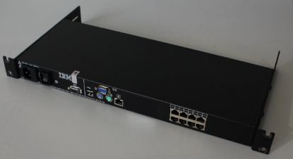 Picture of 17353LX IBM 1 Console RJ-45 8 Ports CAT-5 1U Rack Mountable KVM Switch. New Bulk Pack.