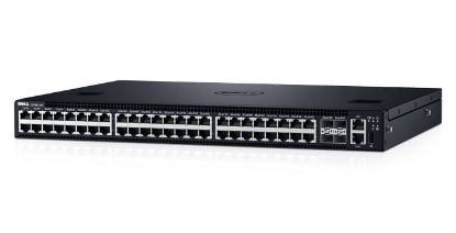 Picture of 210-AEDP Dell Networking S3048-ON 48x 1GBE 4x SFP+ 10GBE Ports Stacking PSU To Io Air 1x AC PSU. Refurbished.