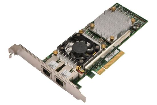 Picture of 430-4413 Dell Broadcom Dual Port 10GBase-T 10 Gigabit Ethernet PCIE Network Interface Card. Refurbished.
