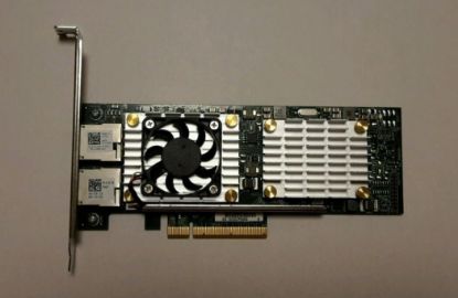 Picture of 540-BBGU Dell Broadcom Dual Port 10GBase T 10 Gigabit Ethernet PCI-E Network Interface Card. Refurbished.