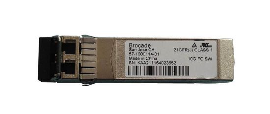 Picture of 57-1000114-01 Brocade 10GB Fibre Channel Short-Wave 850NM 300M Transceiver. New Bulk Pack.