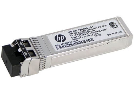 Picture of 720999-001 HPE MSA 2040 16GB Short Wave FC SFP+ 4-Pack Transceiver. New Bulk Pack.