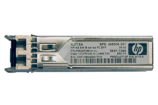 Picture of AJ715A HPE 4GBPS Short Wave B-Series Fibre Channel 1 Pack SFP Transceiver | Refurbished