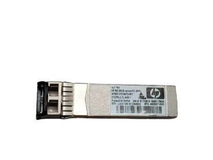 Picture of AJ716A HPE B-Series 8GBPS Shortwave FC 1 Pack SFP+ Transceiver Module. New Bulk Pack.
