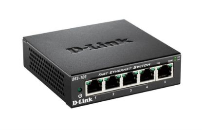 Picture of DES-105 D-Link 5-Port 10/100Base-TX Desktop Switch 5 x Fast Ethernet Network | New Bulk Pack