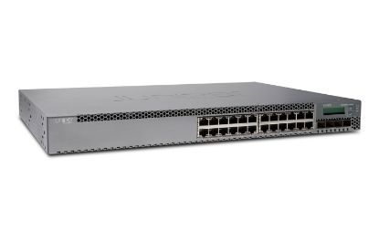 Picture of EX3300-24P Juniper Switch 24 X 10/100/1000 4 X 10 Gigabit Ethernet / 1 Gigabit Ethernet SFP Desktop POE. New Factory Sealed 3 Years Juniper Warranty.
