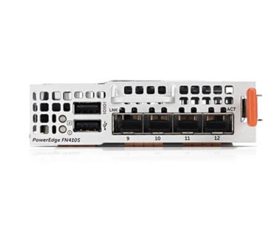 Picture of FN410S Dell I/O Module,4-Ports OF SFP+ 10GBE Connectivity, Supports Optical And DAC Cable Media For FX2 Chassis. Refurbished.