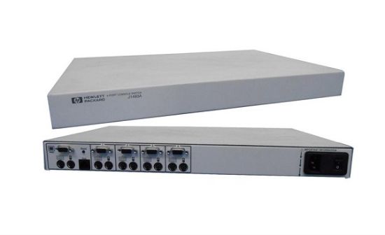 Picture of J1493A HP Console Switch 4-Ports Single Monitor Keyboard and Mouse Quartz Gray | Refurbished