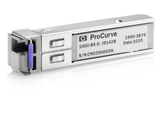 Picture of J9142B HP ProCurve Gigabit-BX SFP mini-GBIC Transceiver Module. New Bulk Pack.
