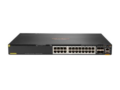 Picture of JL660-61001 HPE Aruba 6300M 24 Port Smart Rate 1/2.5/5GB Class 6 PoE And 4 Port SFP56 Switch. Refurbished.
