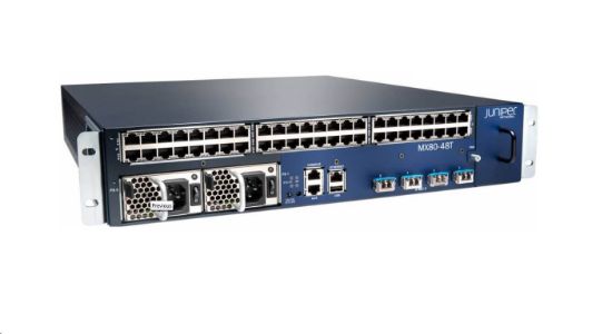 Picture of MX80-48T-AC Juniper MX80-48T 3D Universal Edge Router,48 Ports,Management Port,4 Slots,Gigabit Ethernet, Redundant Power Supply, 2U, Rack-Mountable. Refurbished.