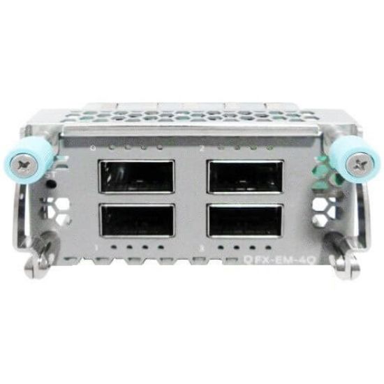Picture of QFX-EM-4Q Juniper Expansion Module For QFX5100, For Data Networking, Optical Network,4 X QSFP + 4 X Expansion Slots. New Bulk Pack.