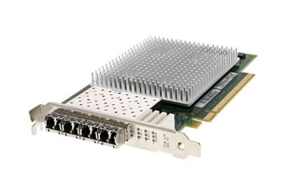 Picture of QLE2764-T-DEL Dell 32GFC Quad Port PCI-E 3.0 X16 SFP Host Bus Adapter. Refurbished.