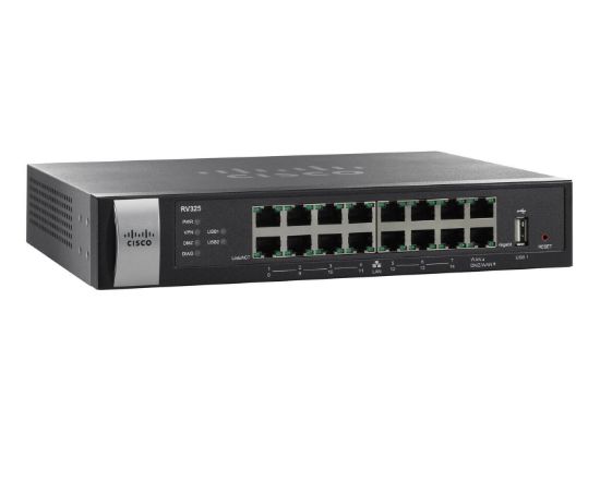 Picture of RV325-K9-NA Cisco RV325 Gigabit Dual WAN VPN Router 16 Ports | Refurbished