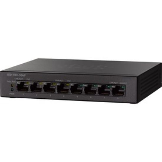 Picture of SG110D-08HP Cisco 8-Ports PoE Gigabit Desktop Switch | Refurbished