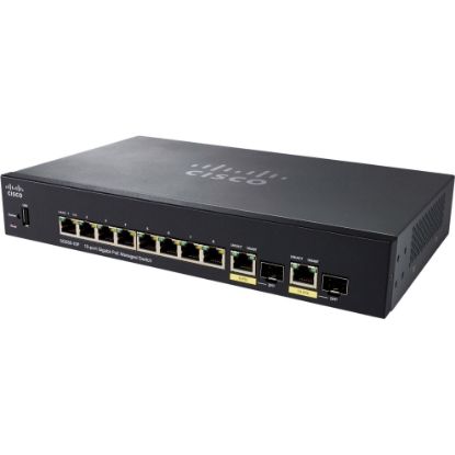 Picture of SG350-10MP-K9-NA Cisco Small Business SG350-10MP 10 Ports Layer 3 Managed Switch | Refurbished