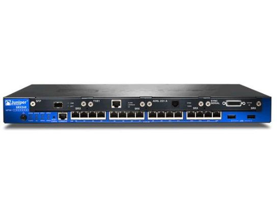 Picture of SRX240H-POE Juniper SRX240 Services Gateway With 16 Gigabit Ethernet Ports 4 Mini-PIM Slots With 16 Ports. Refurbished.