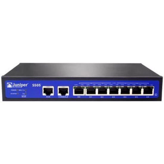 Picture of SSG-5-SH Juniper Secure Services Gateway 5 with RS-232 Aux backup, 256 MB memory. Refurbished.