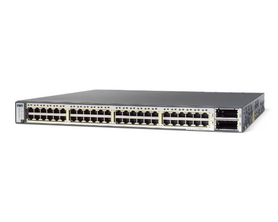 Picture of WS-C3750E-48PD-S Cisco Catalyst 3750E 48 10/100/1000 PoE+2*10GE(X2),750W,IPB s/w | Refurbished