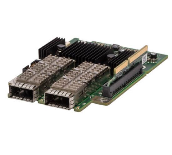 Picture of Y5WKX Dell Mellanox Cx3 Vpi Dual Port QSFP Mezzanine Card For Poweredge C6320/Fc430 Two Quad Small Form Factor Pluggable Transceiver Slots. Refurbished.