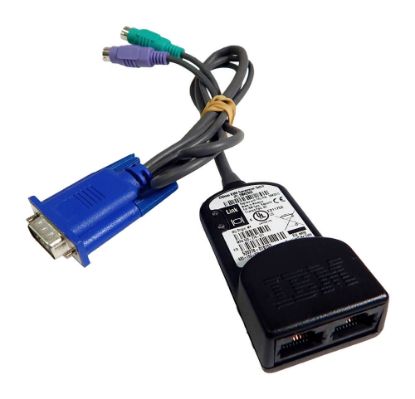 Picture of 39M2910 IBM Single 250MM PS2 KVM Conversion Option Cable. New Bulk Pack.