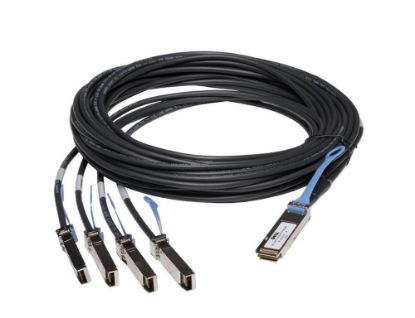 Picture of 470-AAXG Dell 40GBE Qsfp+ To 4X 10GBE SFP+ 3M Passive Copper Breakout Cable. Refurbished.