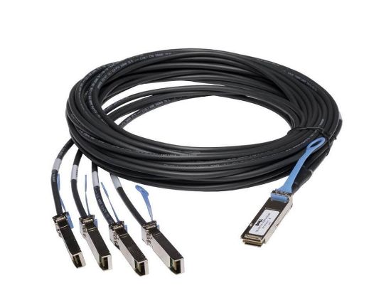 Picture of 470-AAXG Dell 40GBE Qsfp+ To 4X 10GBE SFP+ 3M Passive Copper Breakout Cable. Refurbished.