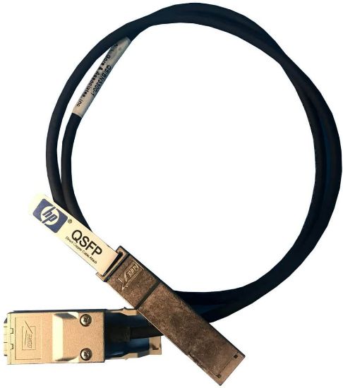 Picture of 503813-001 HP 1M 4X DDR/QDR Quad Small Form Factor Pluggable/CX4 Infiniband Copper Cable. New Bulk Pack.