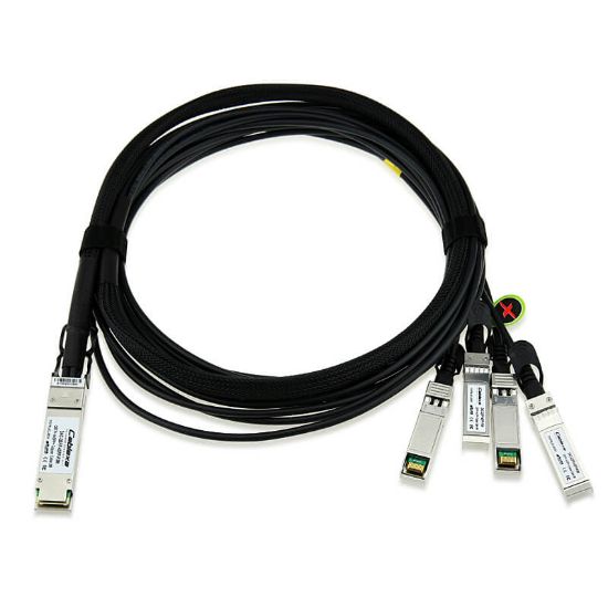 Picture of 721064-B21 HP 40G QSFP+ To 4X10G SFP+ 3M DC Cable. New Bulk Pack.