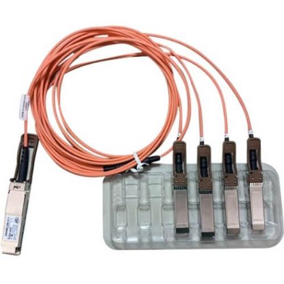 Picture of QSFP-4X10G-AOC3M Cisco QSFP to 4 SFP+ Active Optical Breakout Cable | New Bulk Pack