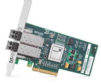 Picture of 7T5GY Dell Brocade 825 8GB Dual Port PCI-E Fibre Channel Host Bus Adapter With Standard Bracket. Brand New.