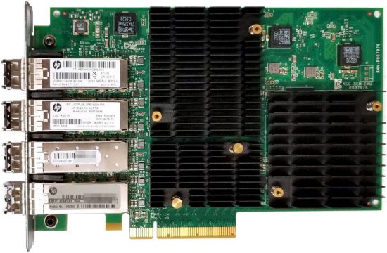 Picture of 817913-001 HPE 16GB 4-Port Fibre Channel Host Bus Adapter With Standard Bracket Card Only. New Bulk Pack.
