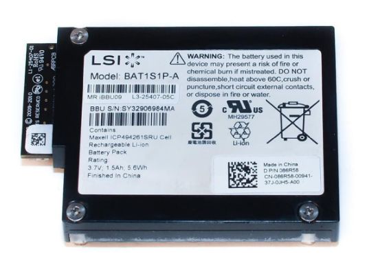 Picture of 86R58 Dell Lsi IBBU09 Intelligent 3.7V Battery Backup Unit. New Bulk Pack.