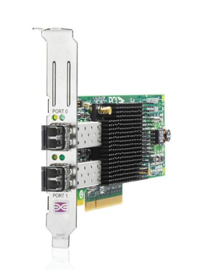 Picture of AJ763B HP Storageworks 82e 8GB Dual-Port PCI-E X8 Fibre Channel Host Bus Adapter With Standard Bracket. New Bulk Pack.