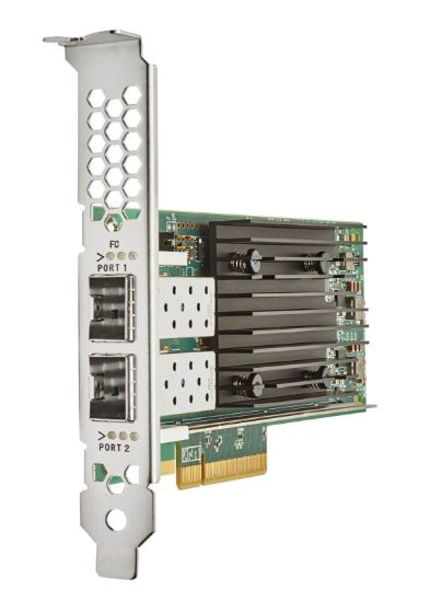 Picture of R2E09A HPE Sn1610q 32GB 2-port PCIE 4.0 Fibre Channel Host Bus Adapter. New Bulk Pack.