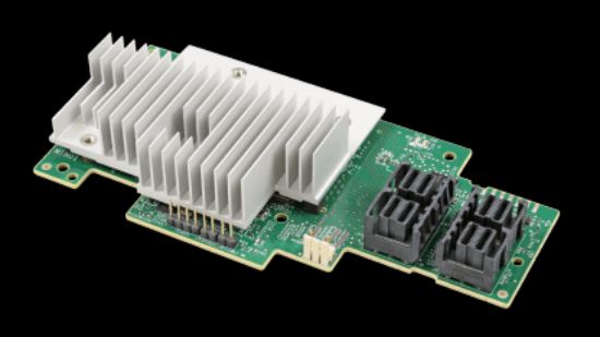 Picture of RMS3VC160 Intel 12GB S 16int Port PCIE 3.0 X8 SAS SATA Mezzanine Card. New Factory Sealed 3 Years Intel Warranty.