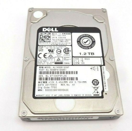 Picture of 3K30N Dell 1.2TB 10K RPM SAS-12GBPS 512N 2.5inch Hard Drive for Server | Brand New 2 Years Warranty