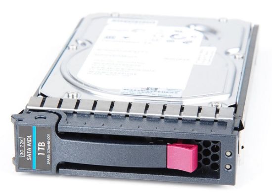 Picture of 536648-001 HP 1TB 7.2K RPM 32MB Buffer Form Factor 3.5 Inch Hot Swap Midline SATA Hard Drive In Tray. Refurbished.