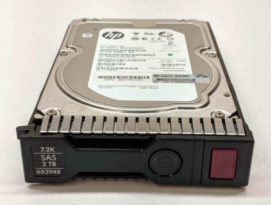 Picture of 653948-001 HPE 2TB 7.2K RPM LFF 3.5inche 6GBPS SAS SC Midline Hard Drive. Refurbished.