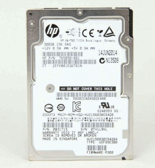Picture of 707568-B21 HP 300GB 15K RPM SAS 6GBPS Smartdrive Carier SC Hard Drive With Tray | Refurbished