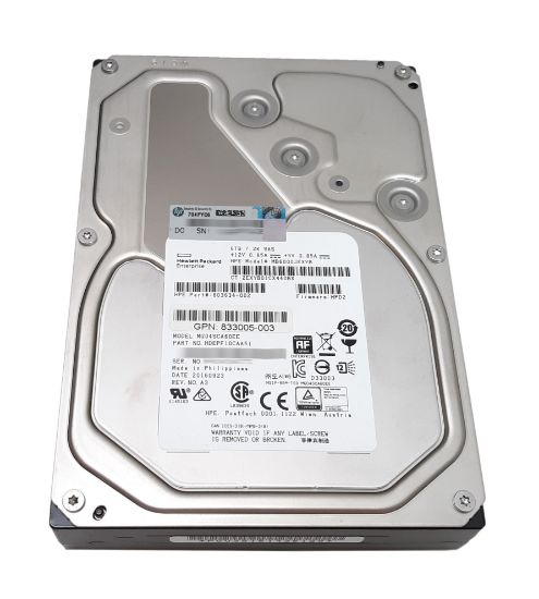 Picture of 803634-002 HPE 6TB 7.2K RPM 3.5inch LFF 512e SAS 12GBPS SC Midline Hard Drive. New Bulk Pack