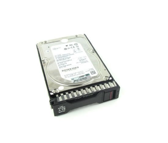 Picture of 869726-001 HPE 4TB 7.2K RPM SAS 12GBPS 3.5 inch LFF SC Midline Hard Drive With Tray. Refurbished.