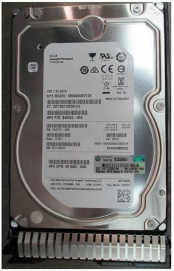 Picture of 872491-H21 HPE 4TB 7.2K RPM 3.5 Inch DS SATA-6GBPS SC Midline G9 G10 Hard Disk Drive. Brand New 3 Years Warranty