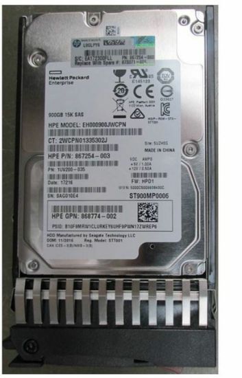 Picture of 872846-B21 Hpe 900GB 15K RPM SAS 12GBPS 2.5Inch SFF Enterprise Digitally Signed Firmware With Tray HDD. New Bulk Pack.