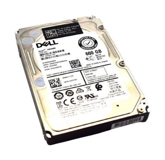 Picture of F439D Dell 600GB 10K RPM SAS 12GBPS 512N 2.5Inch SFF Hard Drive For Server. Refurbished.