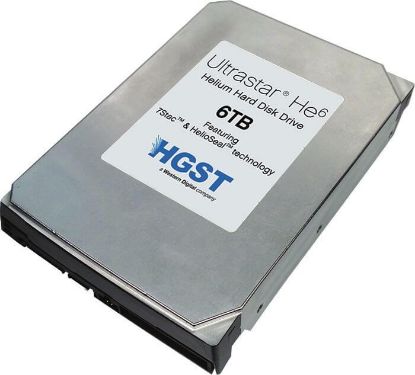 Picture of HUS726060ALS640 Hitachi Ultrastar He6 6TB 7.2K RPM SAS-6GBITS 64MB Buffer 3.5inch Helium Platform Enterprise Hard Drive. Refurbished.