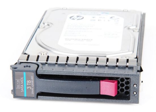 Picture of MB3000EBUCH HPE 3TB 7.2K RPM 3G Form Factor 3.5 Inches SATA MDL Hard Drive In Tray. New Sealed Spare.