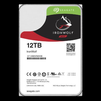 Picture of ST12000VN0008 Seagate Ironwolf 12TB 7.2K RPM SATA-6GBPS 256 MB Buffer 3.5 inch Internal Hard Disk Drive. New Sealed 3 Years Seagate Warranty.