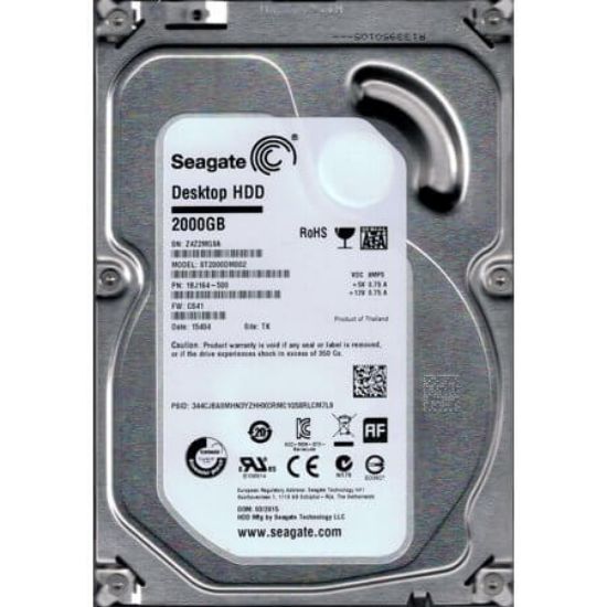 Picture of ST2000DM002 Seagate Desktop HDD 2TB 7.2K RPM SATA-6GBPS 64MB Buffer 3.5Inchs Internal Hard Disk Drive With Secure Encryption. New Bulk Pack.